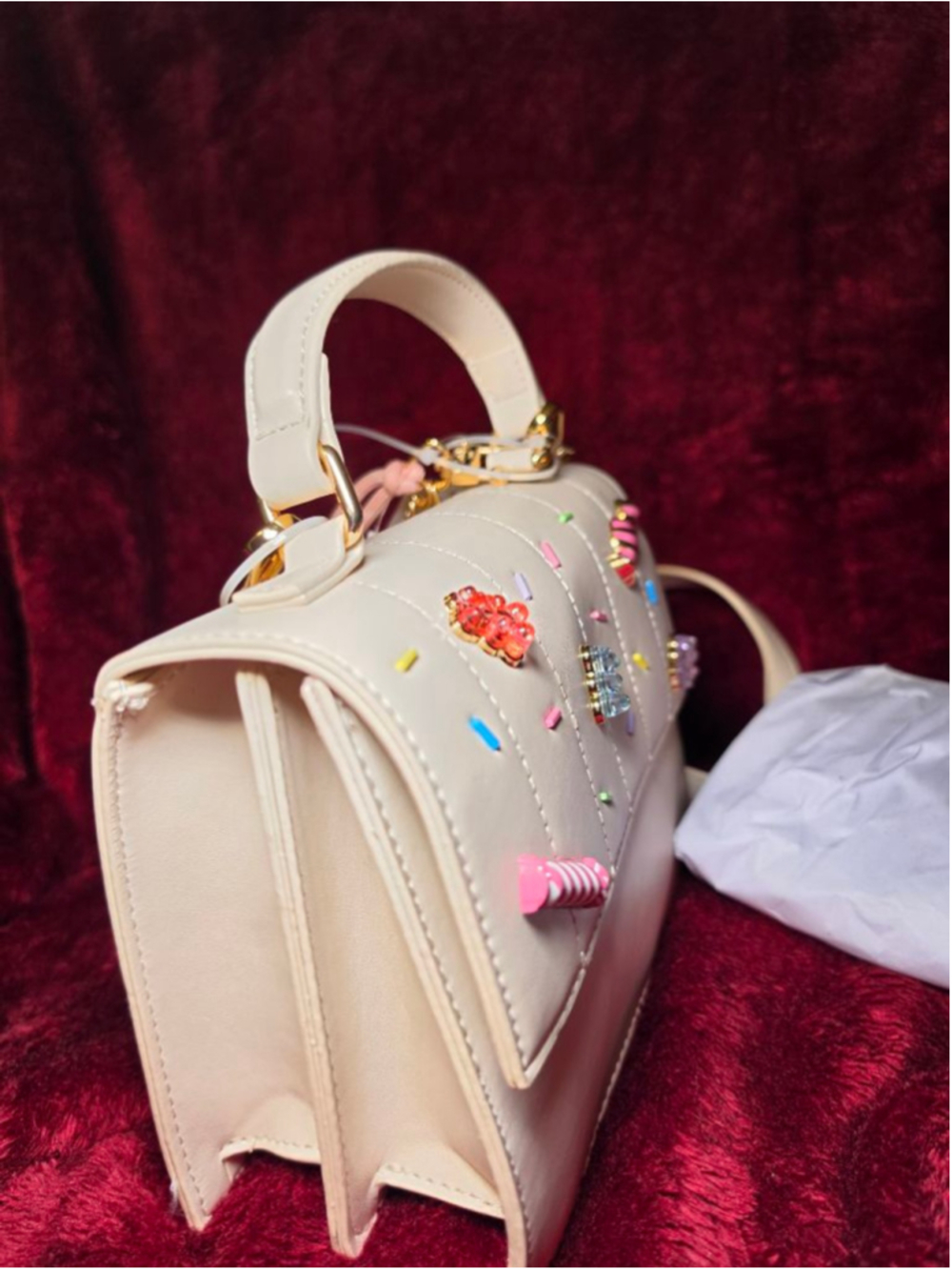 Betsey Johnson Candy and Gummy Bear Crossbody Bag w/ Ice Cream Charm - Picture 6 of 8